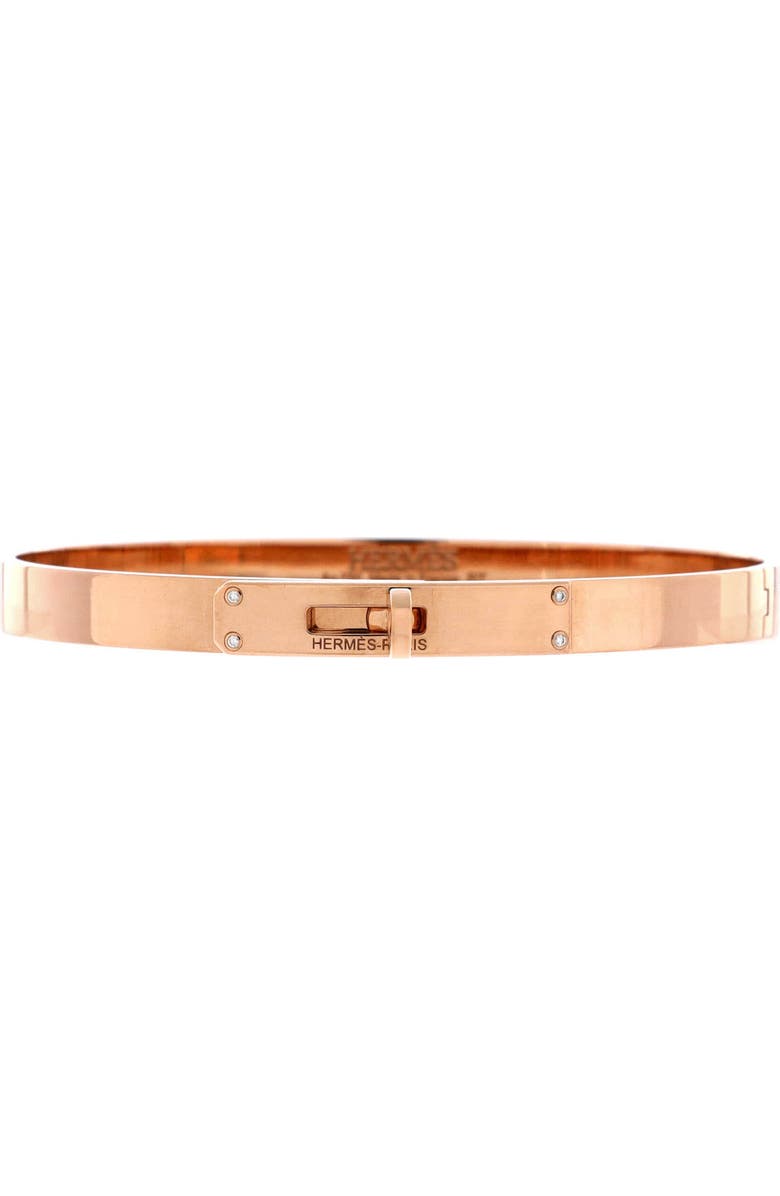 Pre-Owned Hermes Kelly Bracelet 18K Rose Gold with 4 Diamonds Small, Main, color, Rose Gold