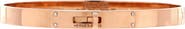 Pre-Owned Hermes Kelly Bracelet 18K Rose Gold with 4 Diamonds Small