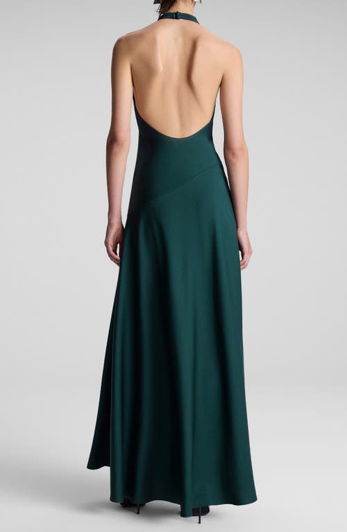 A.l.c . Sara Halter Satin Maxi Dress In Malachite