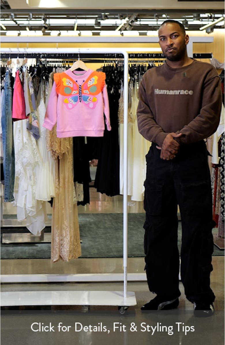 Kids' Butterfly Appliqué Graphic Sweatshirt, sales video thumbnail