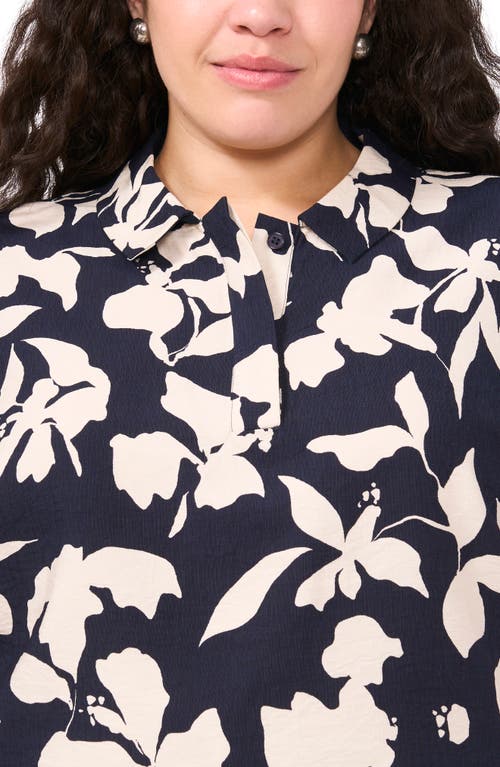 Halogenr Halogen(r) Floral Popover Top In Classic Navy