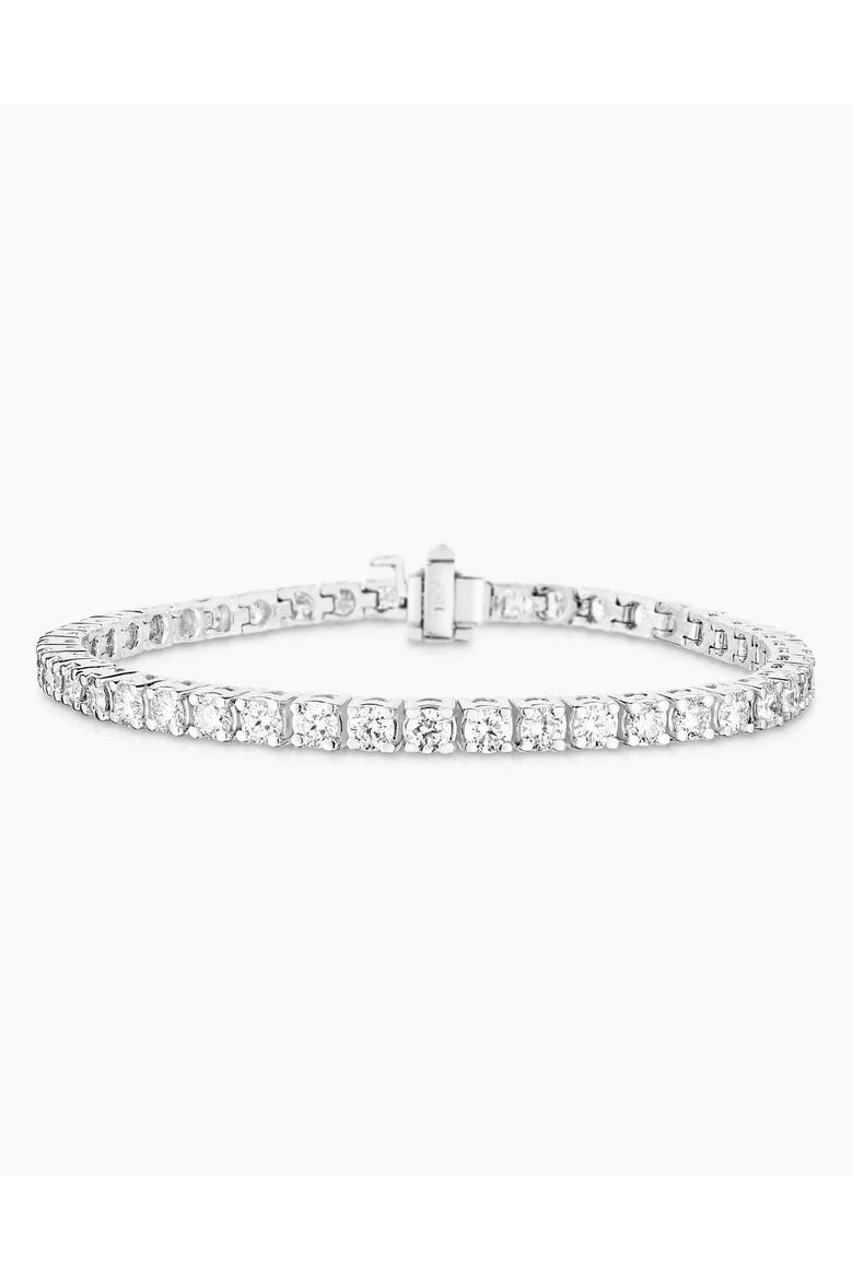 14k White Gold Lab-Grown Round Diamond 4-Prong Classic Tennis Bracelet, Main, color, 7.00 Carat