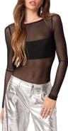 EDIKTED Sheer Bandeau Mesh Bodysuit