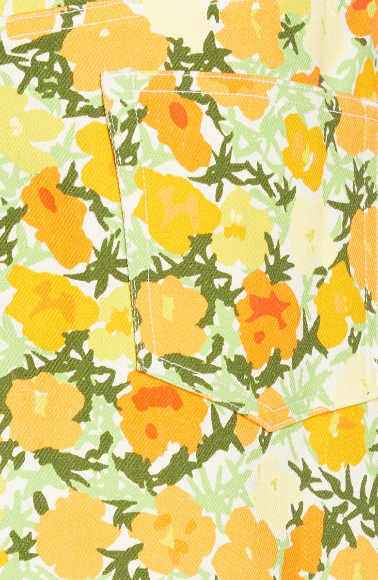 Simon Miller Floral Print Denim Miniskirt, Alternate, color,