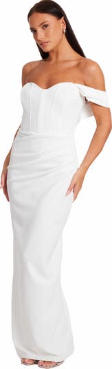 Corset Detail Scuba Crepe Maxi