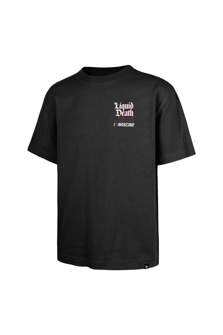 Men's '47  Black NASCAR Liquid Death Race Day Backer Foundation T-Shirt, Alternate, color, Black
