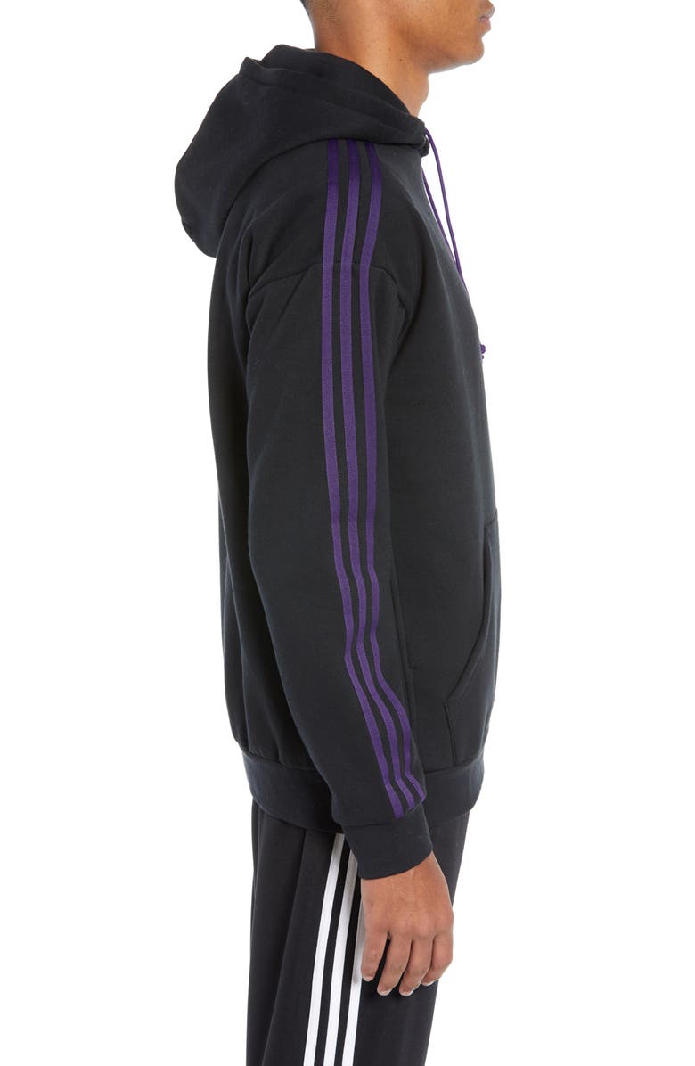 adidas Originals 3-Stripe Hoodie Sweatshirt, Alternate, color, 