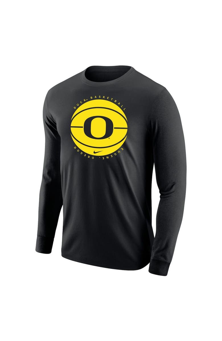 Nike Men's Nike Black Oregon Ducks Basketball Long Sleeve T-Shirt, Alternate, color, Black