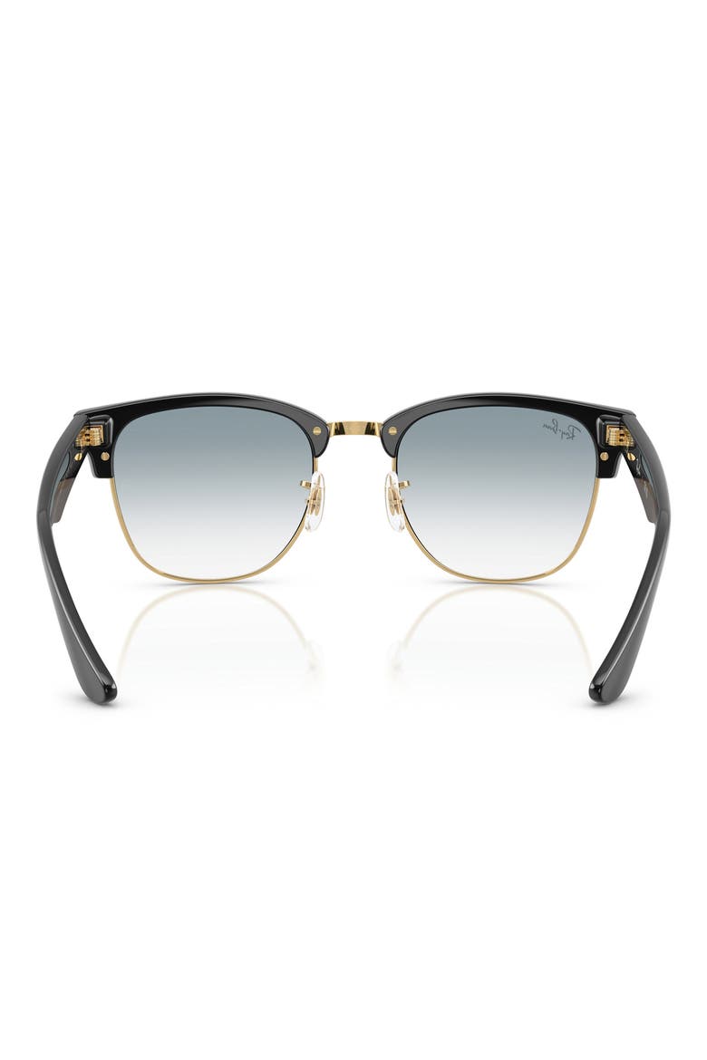 51mm Gradient Square Sunglasses, Alternate, color, BLACK ON GOLD / CLEAR BLUE