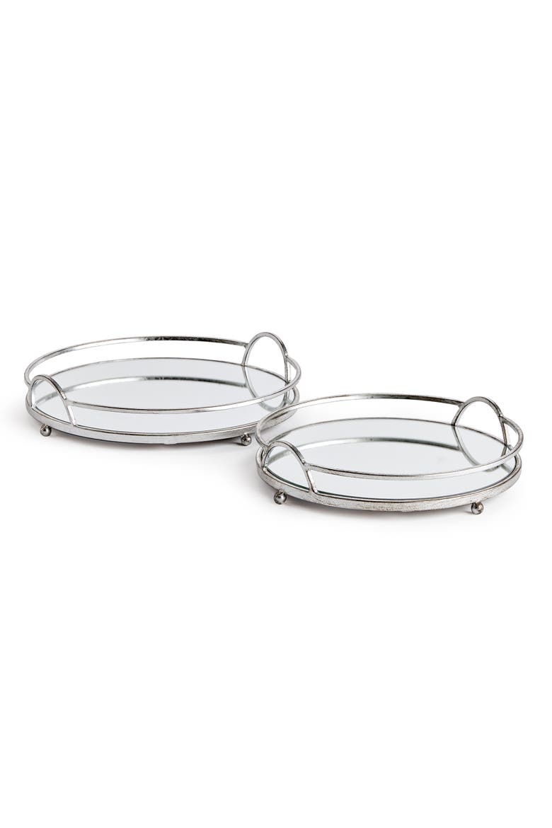 Hudson Mirrored Trays St/2, Main, color, Silver