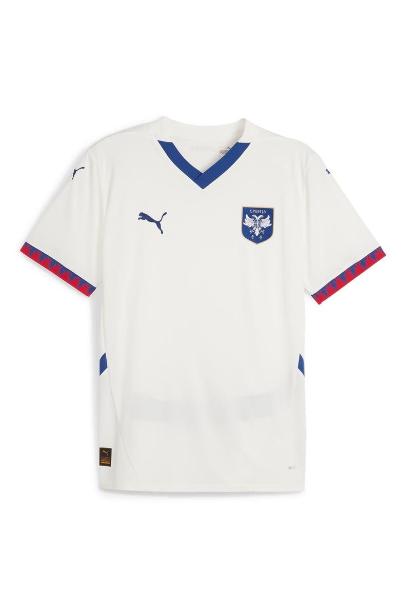 PUMA Men's Puma White Serbia National Team 2024 Away Replica Jersey, Alternate, color, White