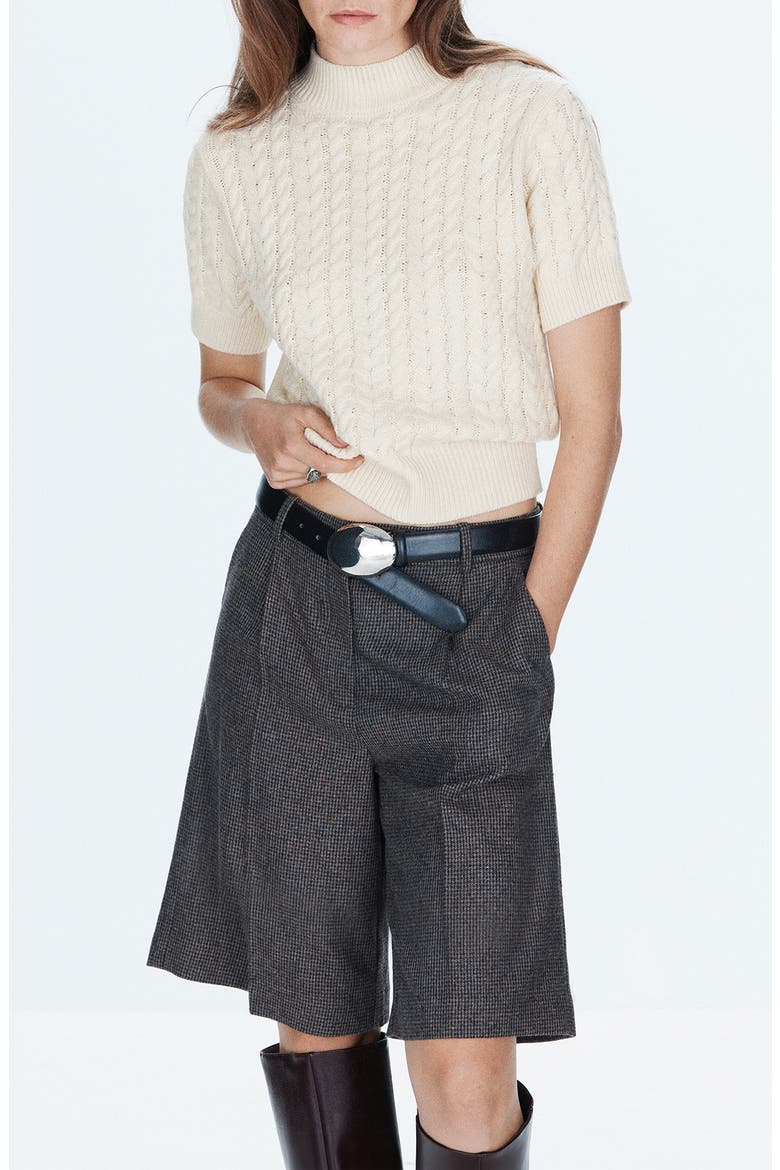 Pointelle Mock Neck Sweater, Main, color, ECRU