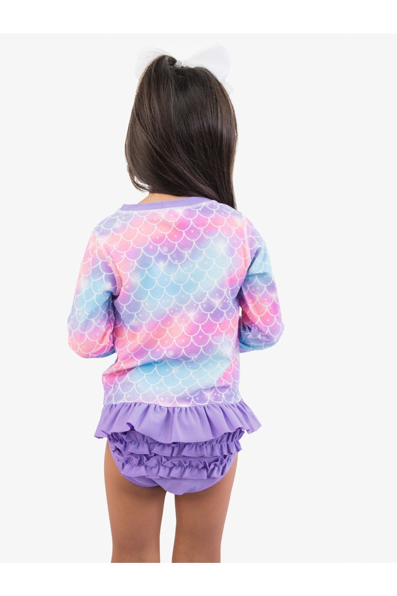 Baby Girls UPF50+ Long Sleeve Rash Guard Bikini, Alternate, color, Shimmer Mermaid Tale