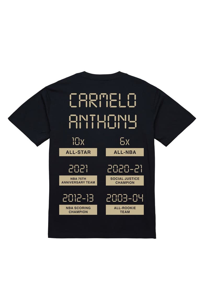 Men's Carmelo Anthony Black Denver Nuggets Ultimate Player T-Shirt, Alternate, color, Black