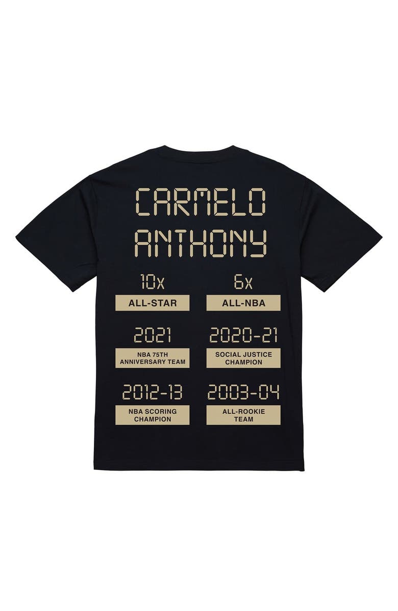 Mitchell & Ness Men's Carmelo Anthony Black Denver Nuggets Ultimate Player T-Shirt, Alternate, color, Black