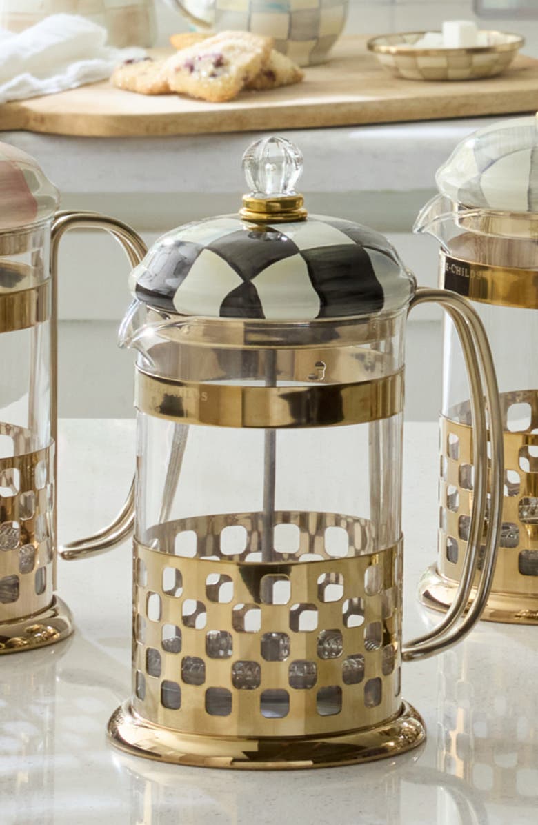 MACKENZIE CHILDS Courtly Check French Press, Alternate, color, Black