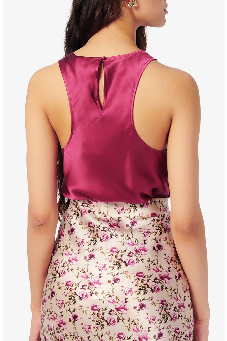 Floriana Racerback Silk Tank, Alternate, color, SNAPDRAGON