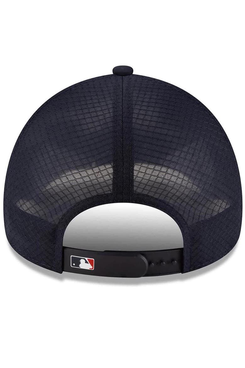 Men's New Era Navy Boston Red Sox 2026 Batting Practice Apex 9FORTY Adjustable Trucker Hat, Alternate, color, Navy