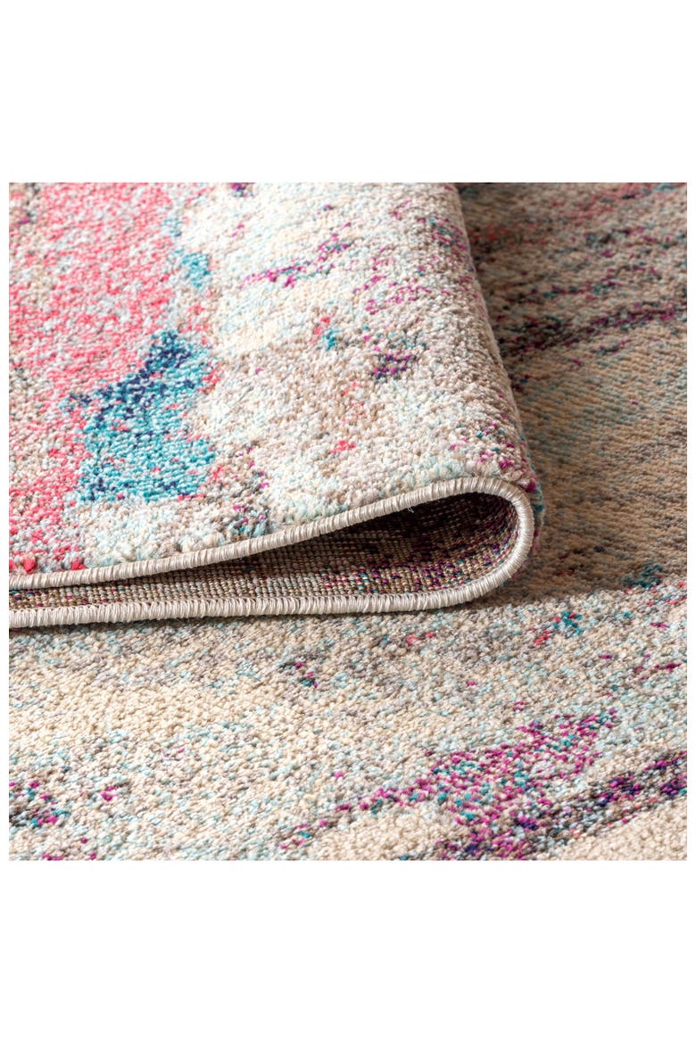 Contemporary POP Modern Abstract Brushstroke Area Rug, Alternate, color, Cream/Pink