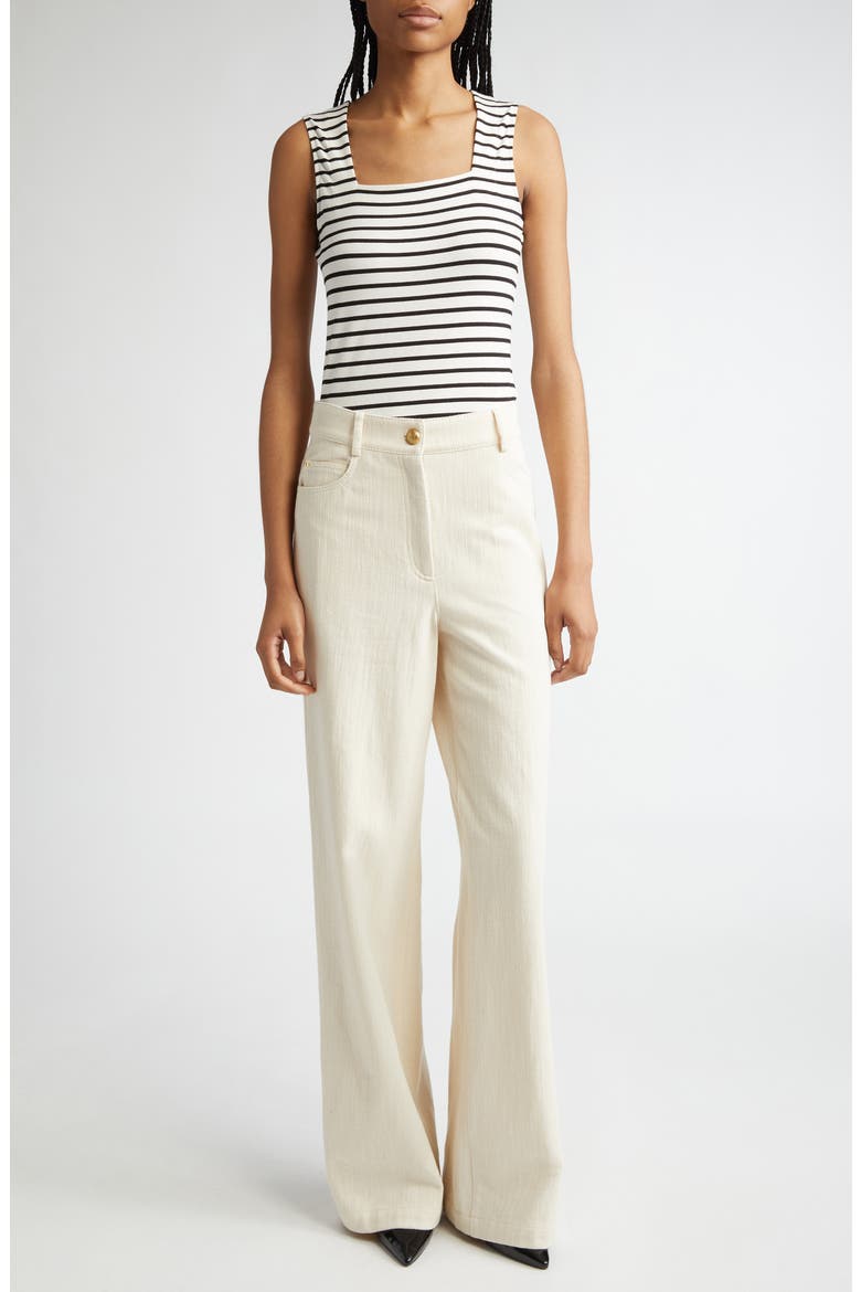 Stripe Square Neck Tank, Alternate, color, CREAM-BLACK