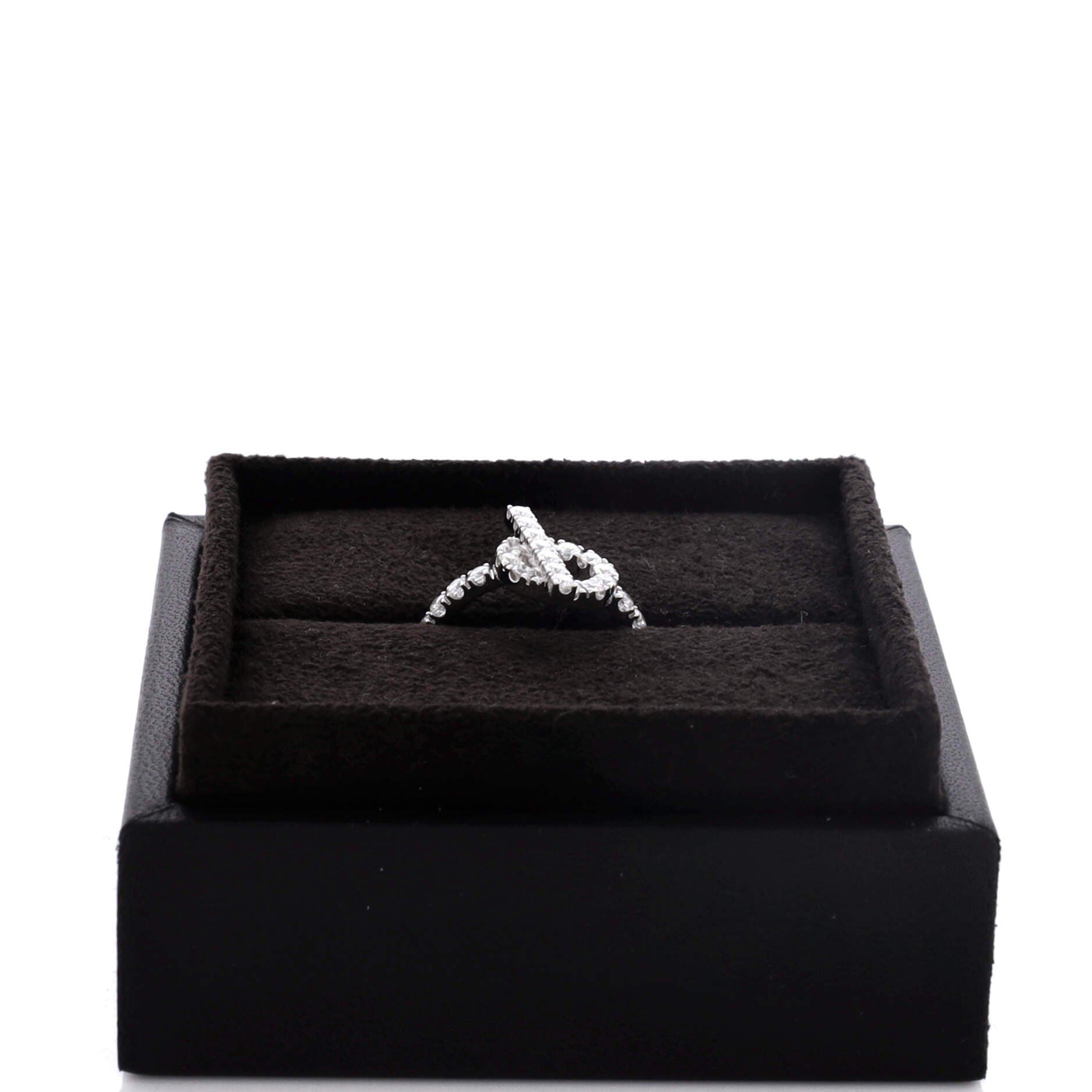 Pre-Owned Hermes Finesse Ring 18K White Gold and Diamonds, Alternate, color, White Gold