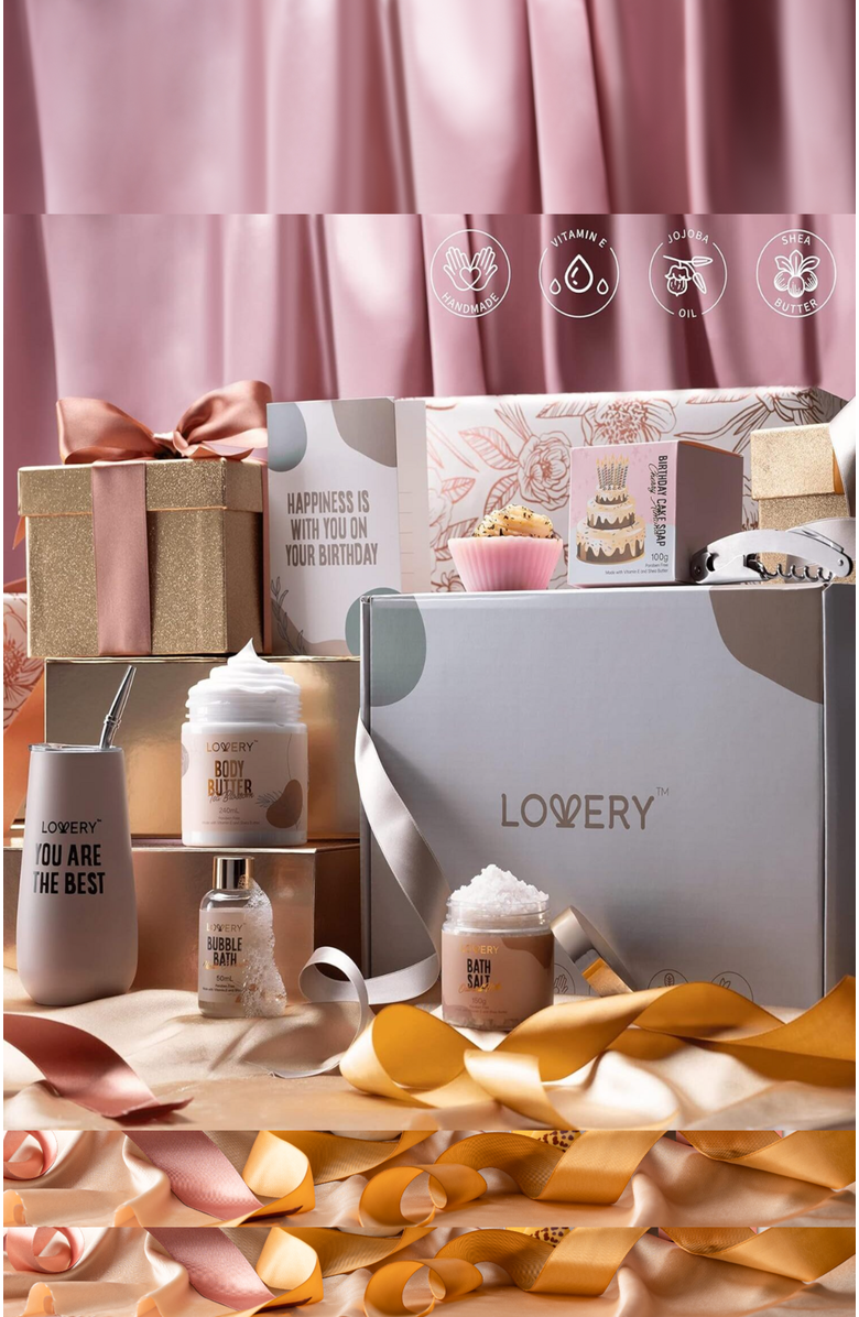 Lovery Wine Tumbler Birthday Gifts Set, Alternate, color, Pink, Green, Gold