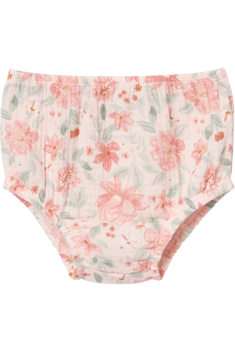 Puffed Sleeve Dress and Diaper Cover Set, Alternate, color, Rose Watercolor Floral