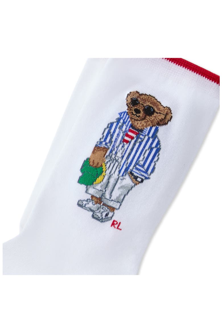 Spring Polo Bear Crew Socks, Alternate, color, WHITE