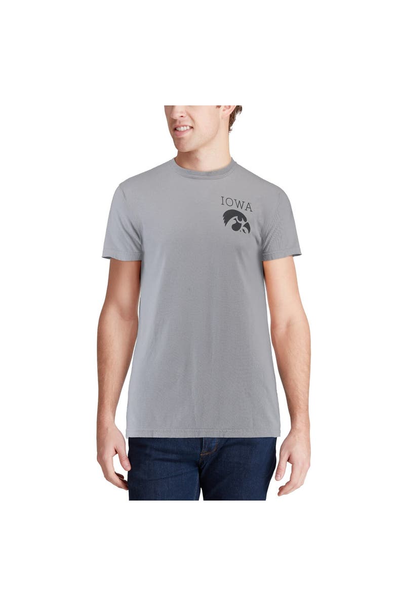 IMAGE ONE Men's Gray Iowa Hawkeyes Comfort Colors Campus Scenery T-Shirt, Alternate, color, 