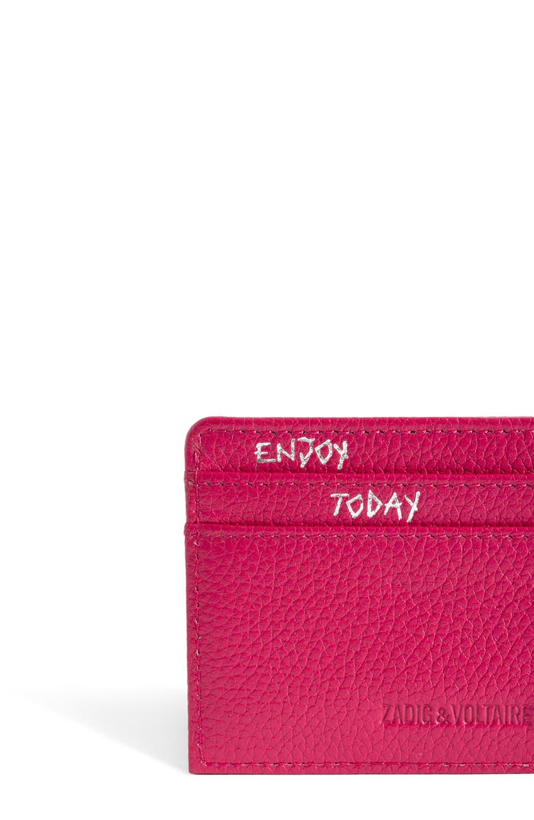 Zadig & Voltaire Pass Leather Card Case, Alternate, color, Podium