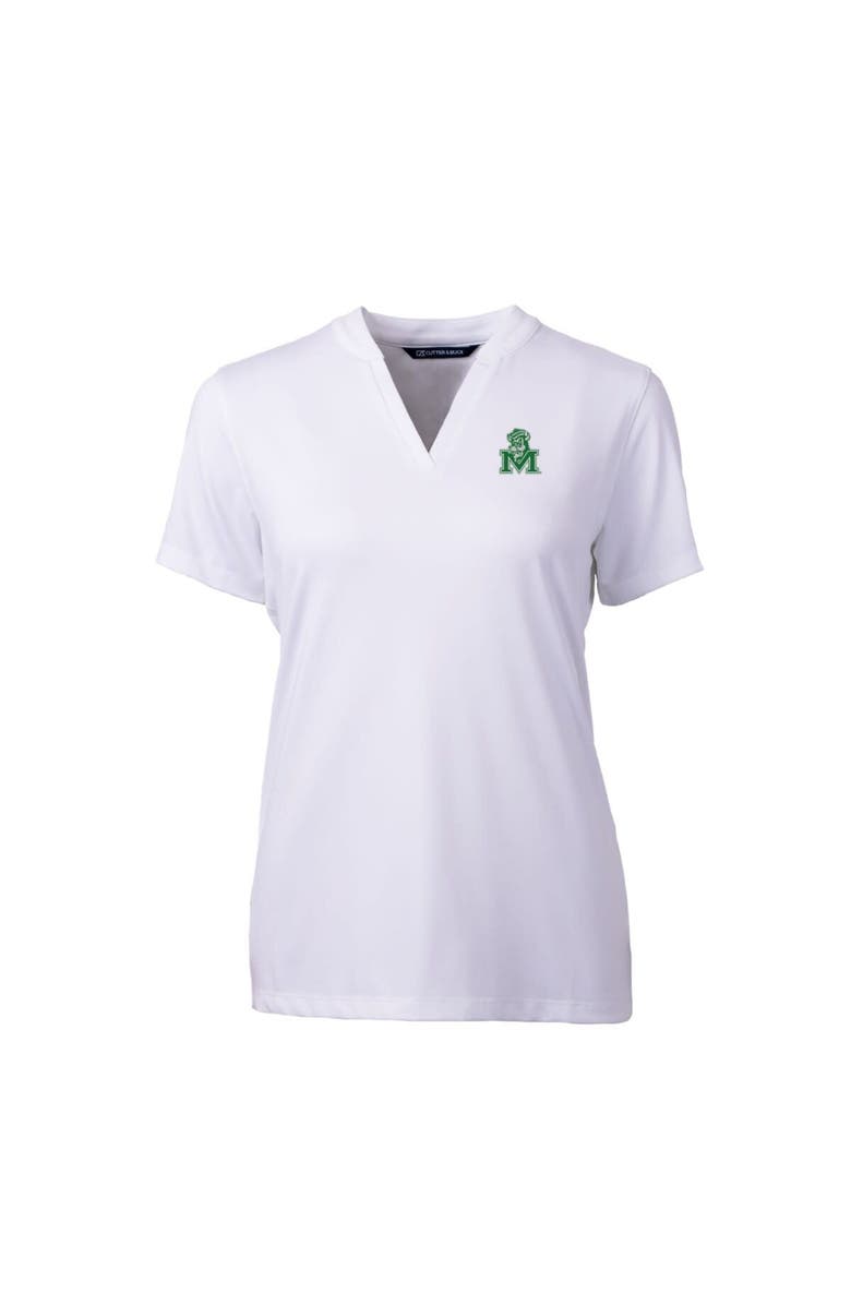 Cutter & Buck Women's Cutter & Buck White Marshall Thundering Herd Forge Stretch Blade V-Neck Top, Alternate, color, 