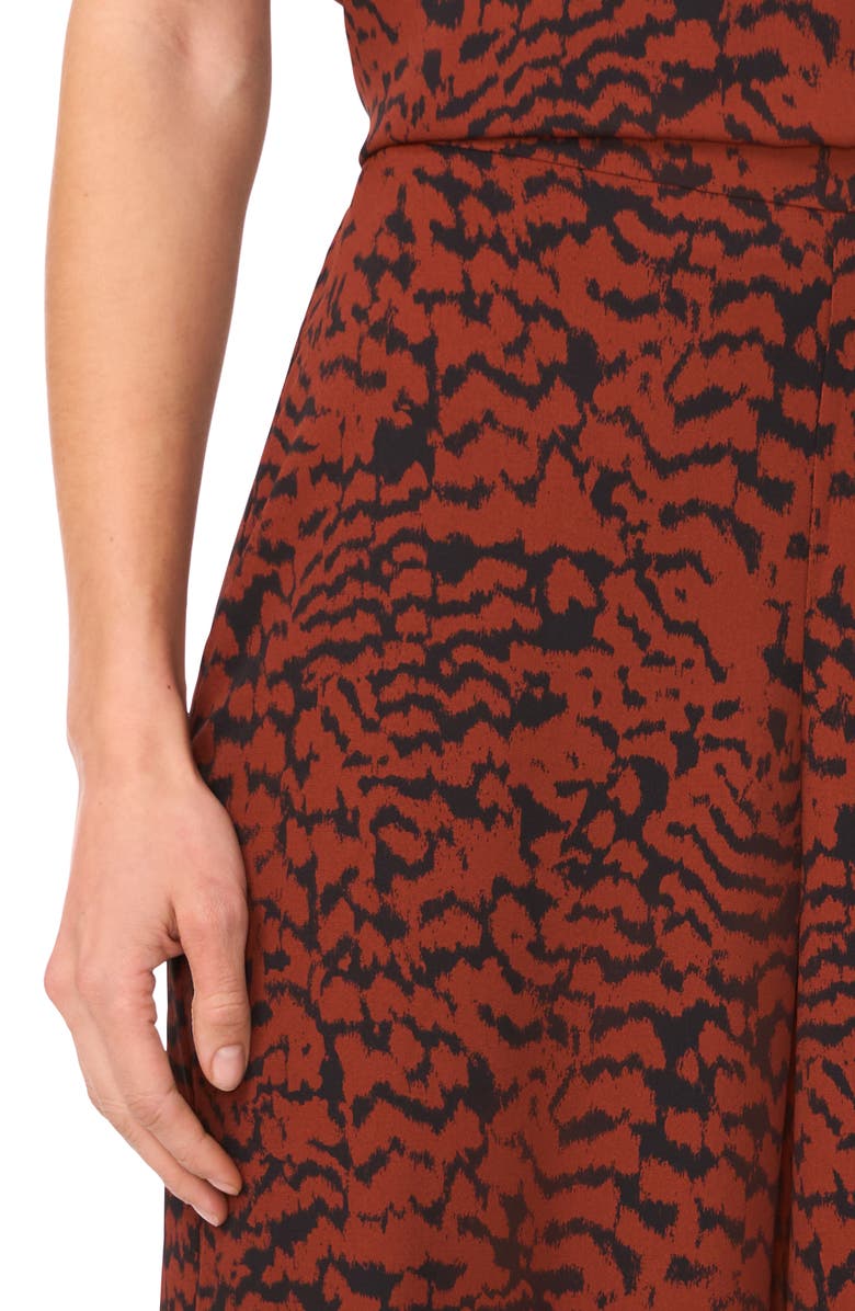 Halogen<sup>®</sup> Animal Print Wide Leg Pants, Alternate, color, Burnt Henna