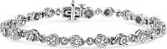 Haus of Brilliance Silver 1.0 Cttw Diamond Swirl Beaded Link Bracelet
