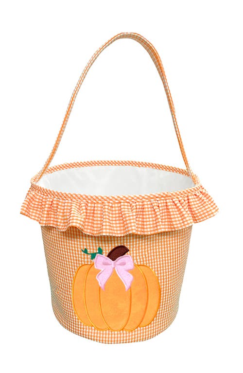 Bits & Bows Ruffled Bow Halloween Pumpkin Tote In Orange