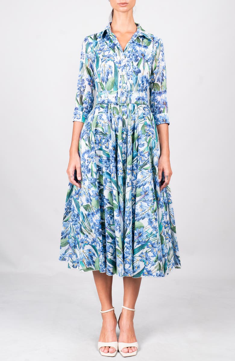 SAMANTHA SUNG A-Line Midi Aster Shirtdress, Main, color, Crocus