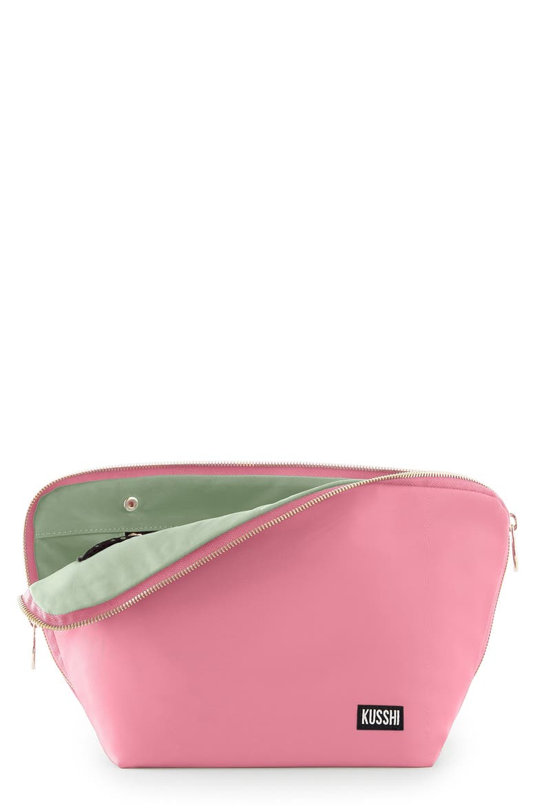 Vacationer Makeup Bag, Main, color, SWEET PEA PINK/ PISTACHIO