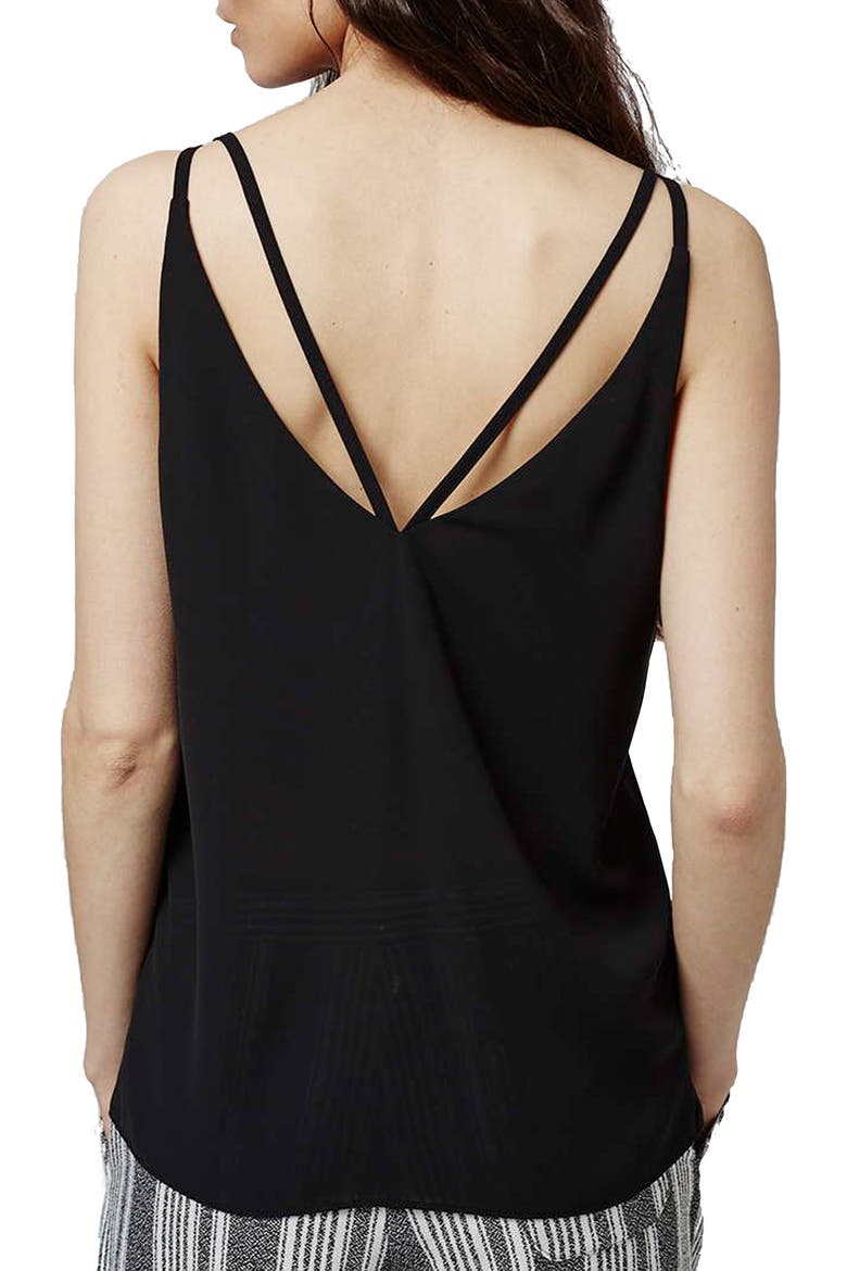 Double Strap V-Back Camisole, Alternate, color, BLACK