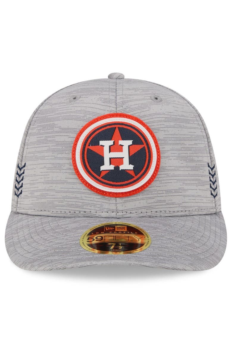 Men's New Era  Gray Houston Astros 2024 Clubhouse Low Profile 59FIFTY Fitted Hat, Alternate, color, Heather Gray
