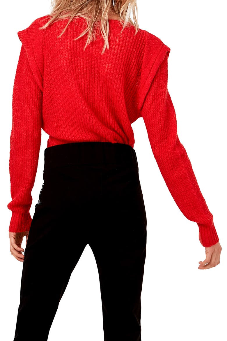 The Denise Sweater, Alternate, color, COCO RED