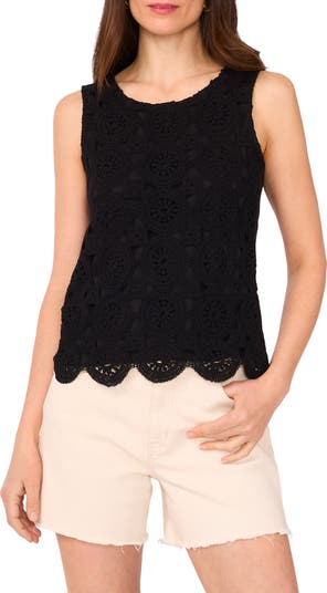 売れ筋商品|||ヴィンスカムート カットソー トップス レディース CROCHET FRONT TANK S Natural Vince Camuto Crochet Front Cotton Tank | Nordstrom