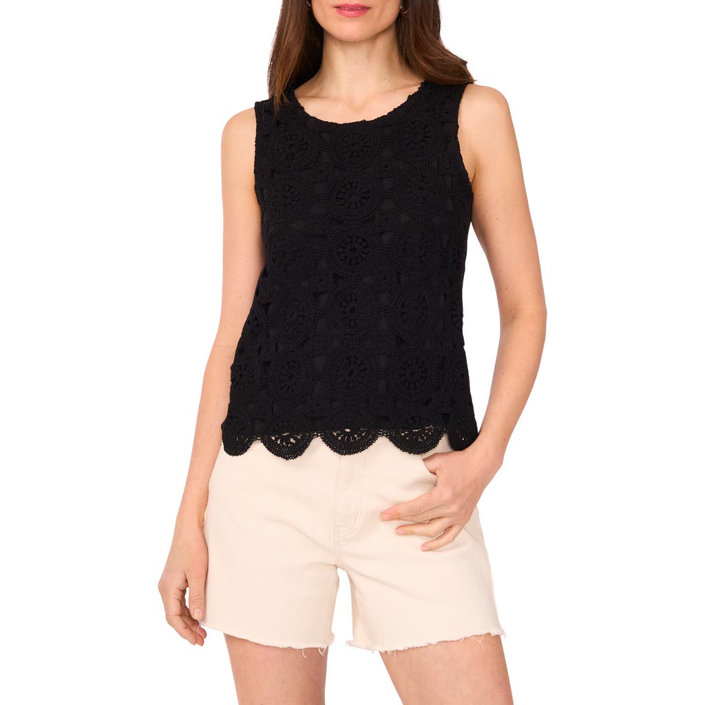 Shop Vince Camuto Crochet Front Cotton Tank