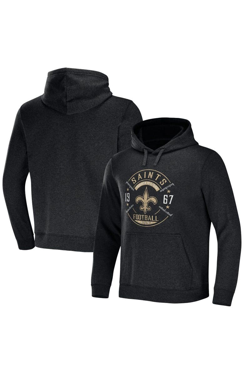 NFL X DARIUS RUCKER Men's NFL x Darius Rucker Collection by Fanatics Heather Charcoal New Orleans Saints Radar Pullover Hoodie, Main, color, Heather Charcoal