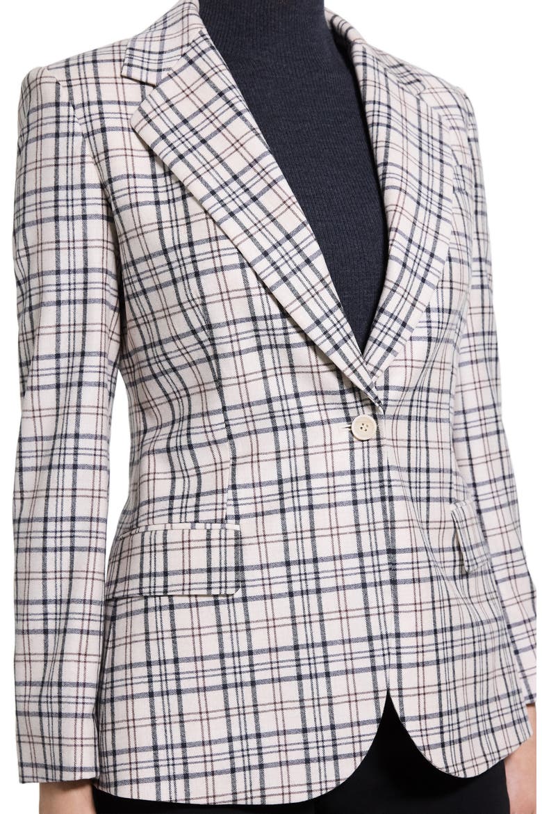 Lynnia Plaid Wool Blazer, Alternate, color, CREAM MULTI - C4D