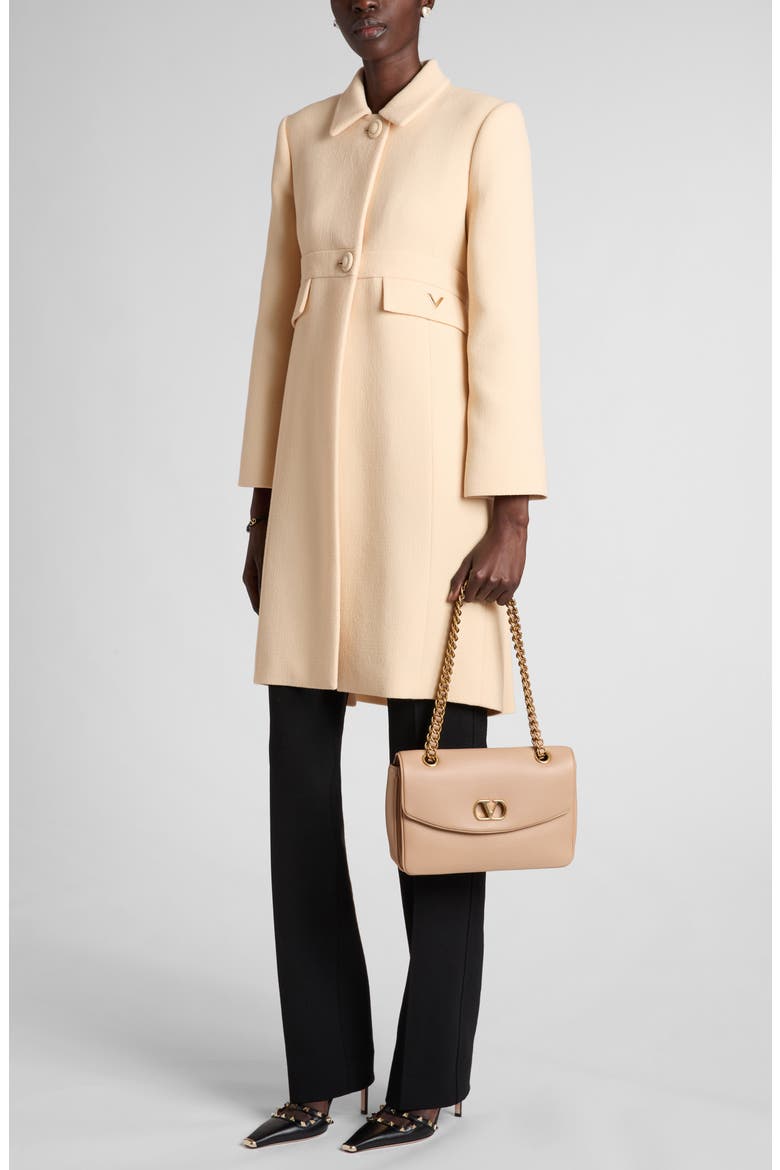 Wool Crepe Coat, Alternate, color, BEIGE