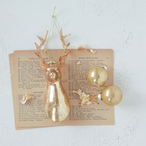 Mercury Glass Deer Head Ornament