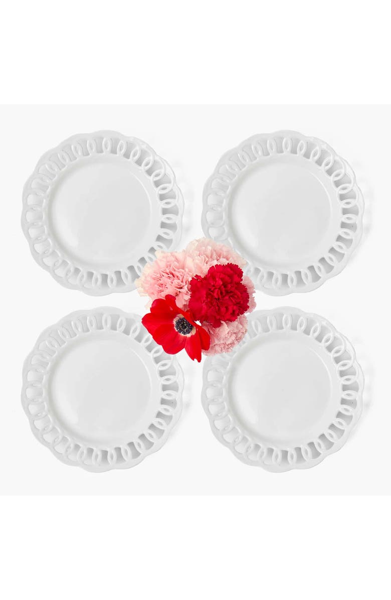 Mrs. Alice White Lace Starter Plates, Main, color, White