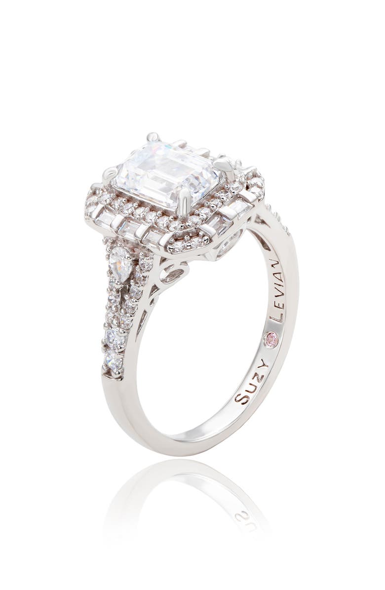 SUZY LEVIAN Cubic Zirconia Bridal Ring, Alternate, color, White/ Gold