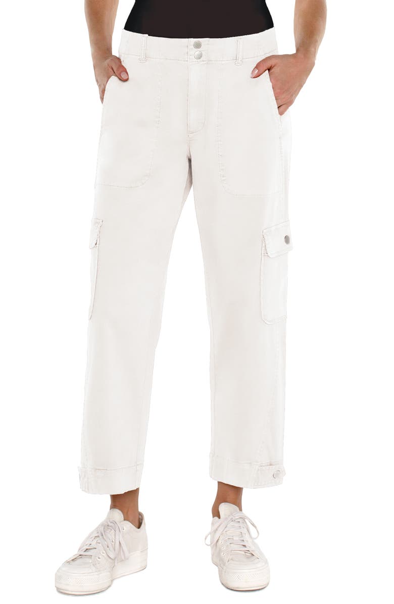 Liverpool Los Angeles Snap Tab Hem Utility Crop Cargo Pants, Main, color, 