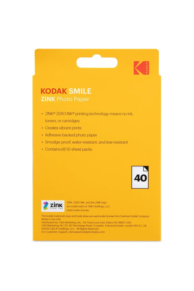 Premium Zink Paper 40 Sheets Refill, Alternate, color, White