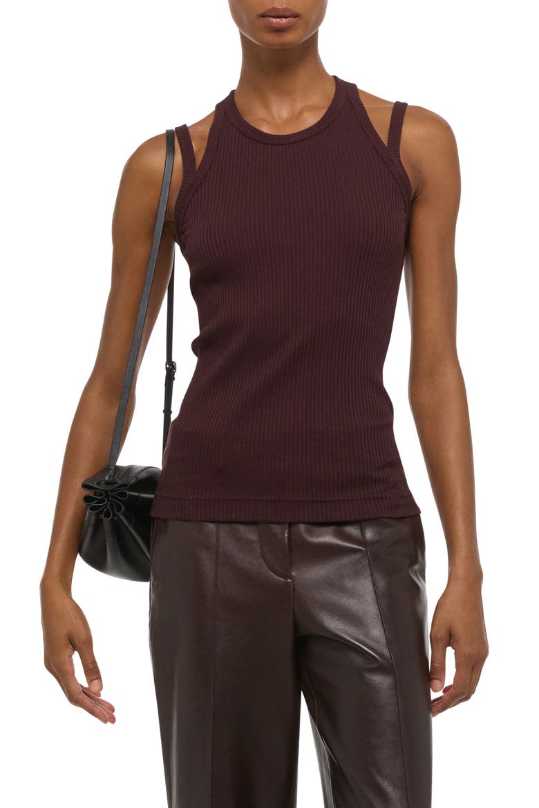 Rib Racer Strap Tank, Alternate, color, MAHOGANY